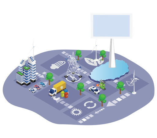 Green technology ecosystem  Illustration