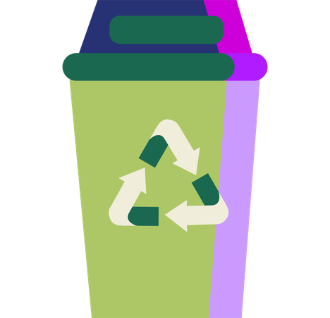 Green Trash Management  Illustration