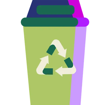 Green Trash Management  Illustration