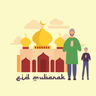 greeting eid mubarak illustration free download