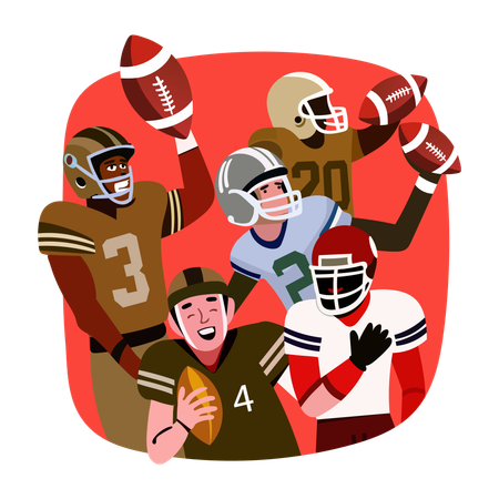 Gridiron Players  Illustration