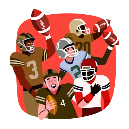 Gridiron Players  Illustration