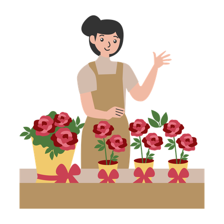 Gril à l’élégance florale  Illustration