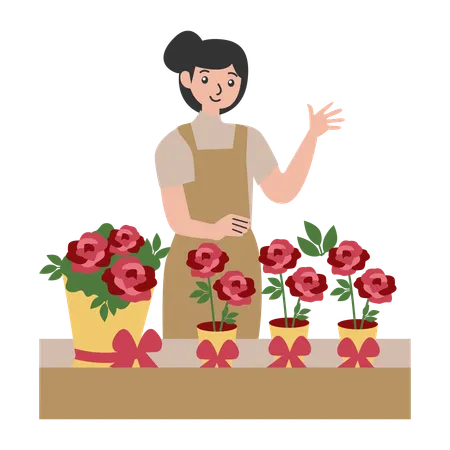 Gril à l’élégance florale  Illustration