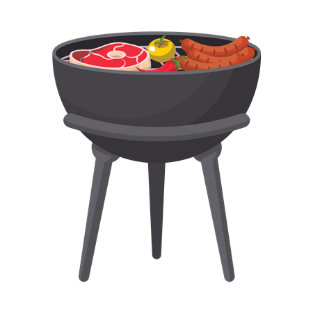 Nourriture grillée  Illustration