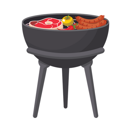 Grilled Food Illustration