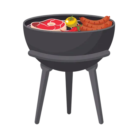 Grilled Food  Illustration