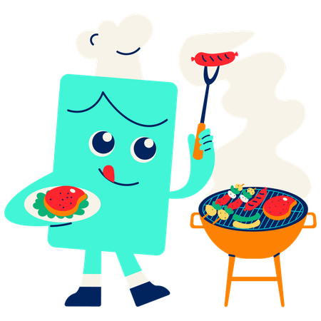 Grilling BBQ  Illustration