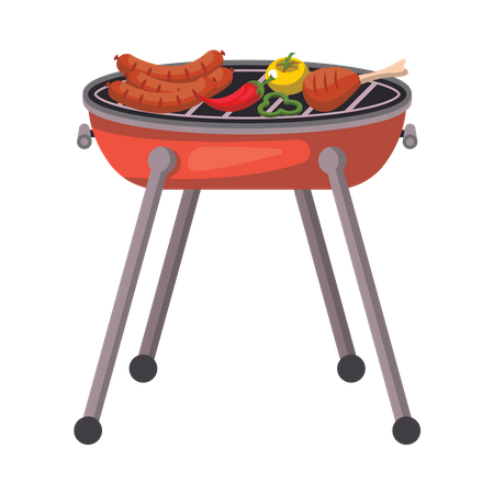 Grillmahlzeit  Illustration