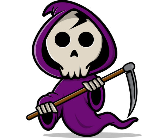 Grim Reaper Holding Scythe  Illustration