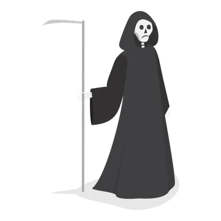 Grim reaper standing  Illustration
