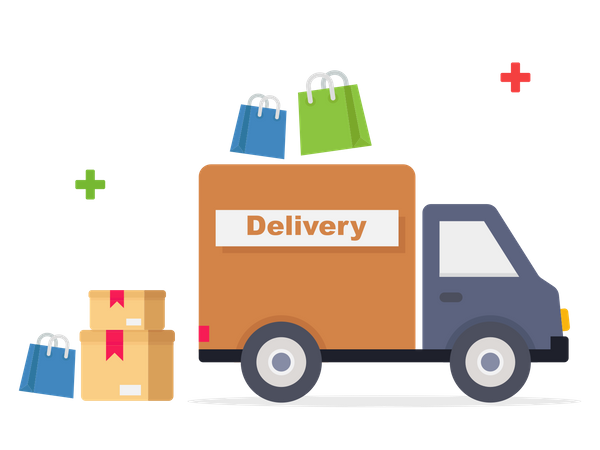 Groceries delivery truck  Illustration