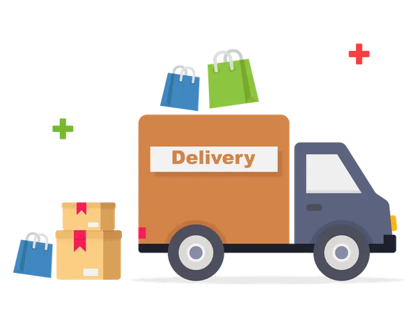 Groceries delivery truck  Illustration