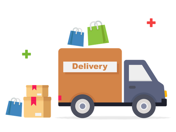 Groceries delivery truck  Illustration