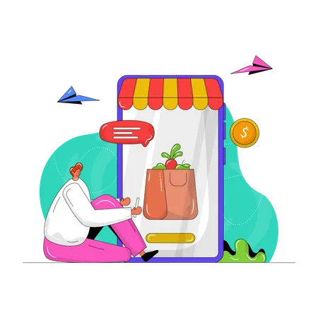 Grocery App Illustration