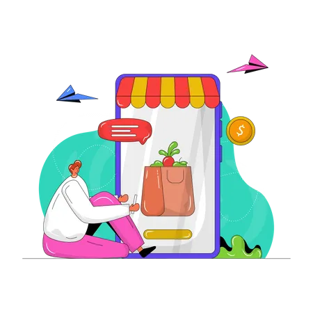 Grocery App  Illustration