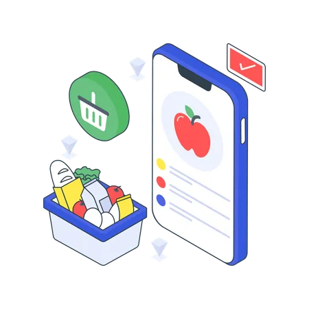 Grocery App  Illustration