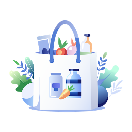 Grocery Bag  Illustration