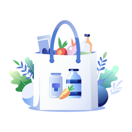 Grocery Bag  Illustration