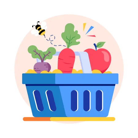 Grocery Basket  Illustration