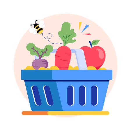 Grocery Basket  Illustration