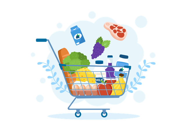 Grocery cart Illustration