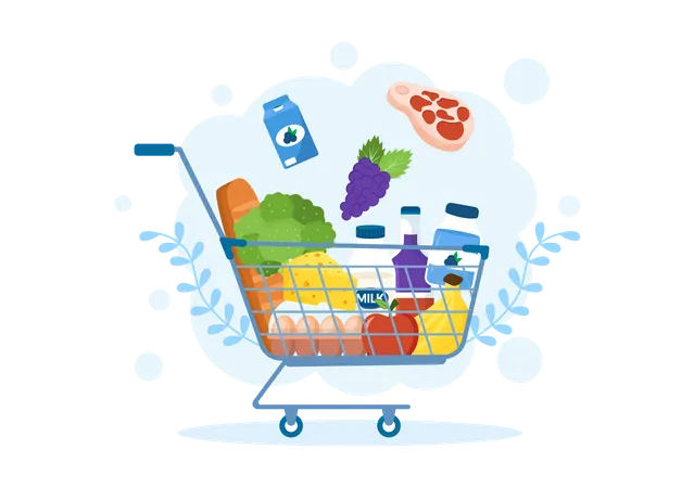 Grocery cart Illustration