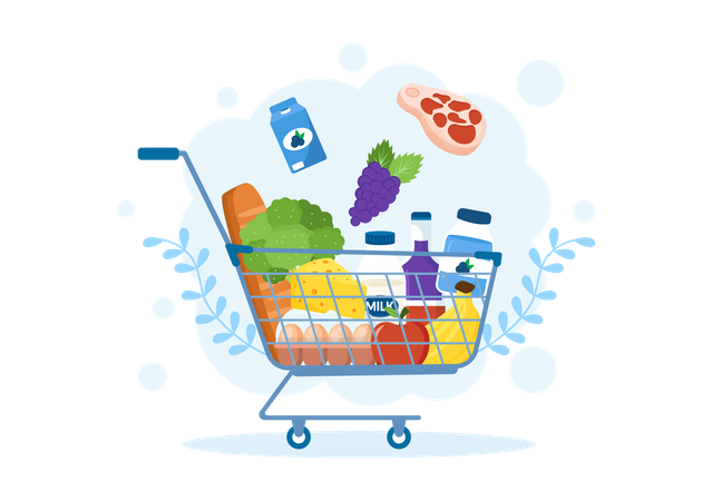 Grocery cart  Illustration