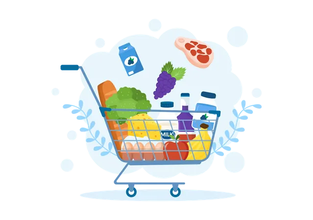 Grocery cart  Illustration