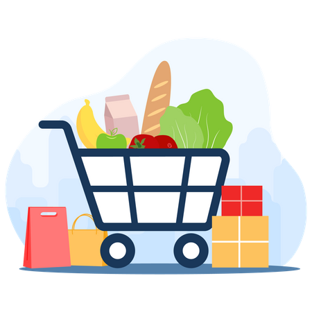 Grocery delivery Illustration