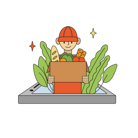 Grocery Delivery Illustration
