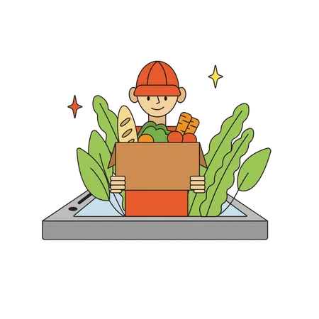 Grocery Delivery Illustration