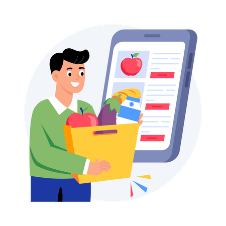 Grocery Delivery App  Illustration