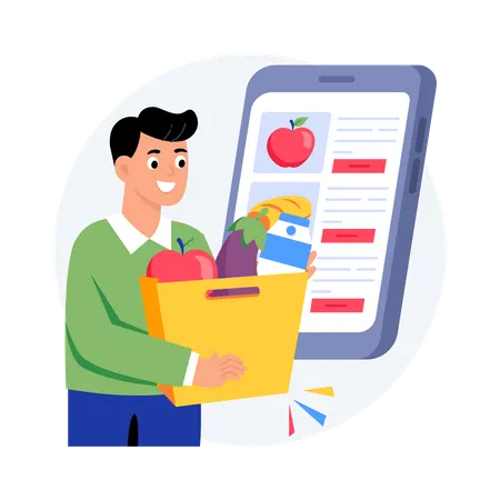 Grocery Delivery App  Illustration
