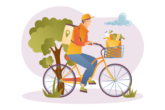 Grocery delivery guy  Illustration