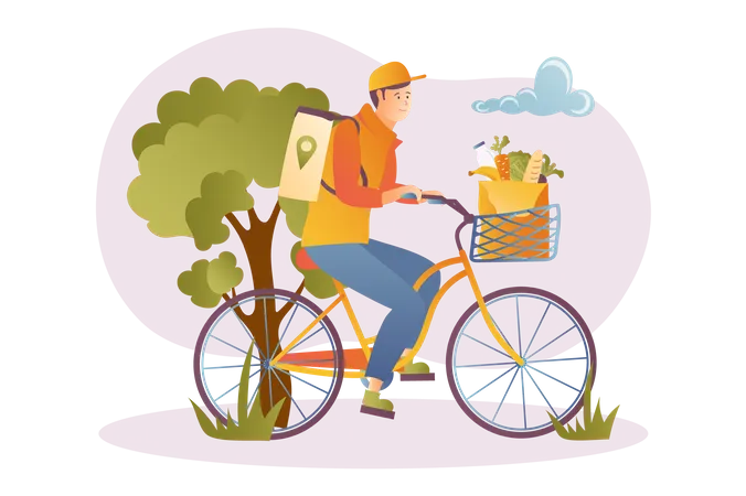 Grocery delivery guy  Illustration