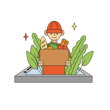 Grocery Delivery  Illustration