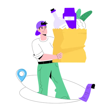 Grocery Delivery  Illustration