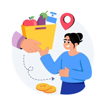 Grocery Delivery Service  Illustration