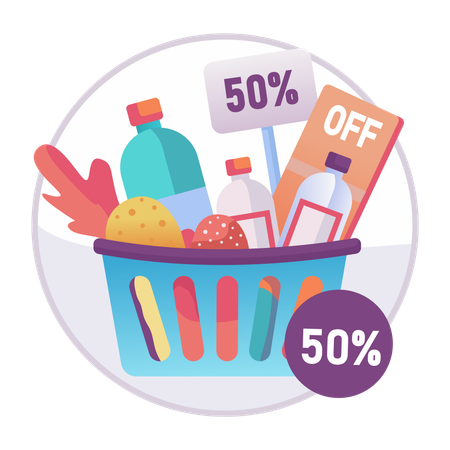 Grocery Discount on all products  Illustration