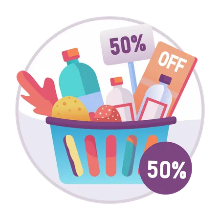 Grocery Discount on all products  Illustration