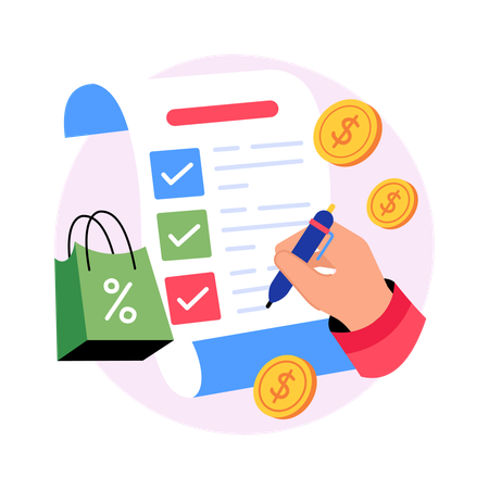 Grocery List  Illustration