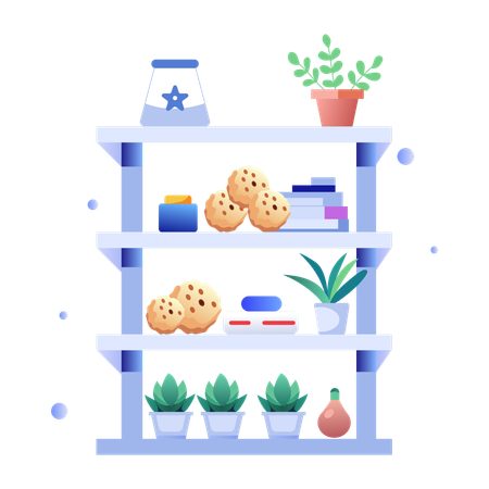 Grocery Shelf  Illustration