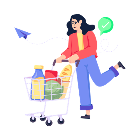 Grocery shopping  Illustration