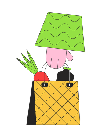 Grocery shopping bag carrying  Illustration