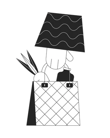 Grocery shopping bag carrying  Illustration