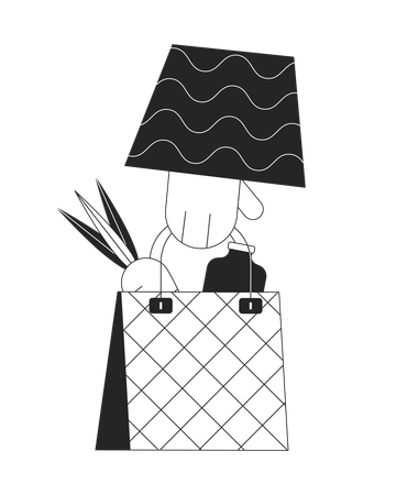 Grocery shopping bag carrying  Illustration