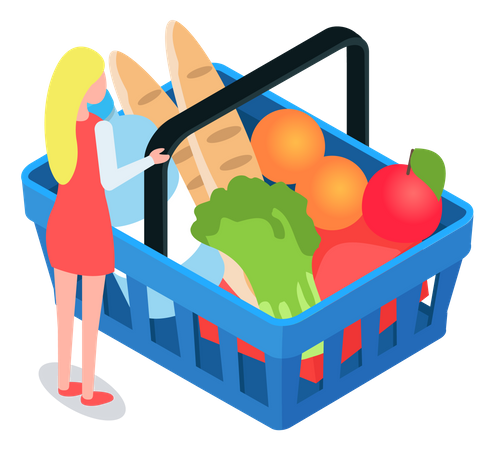 Grocery shopping cart  Illustration