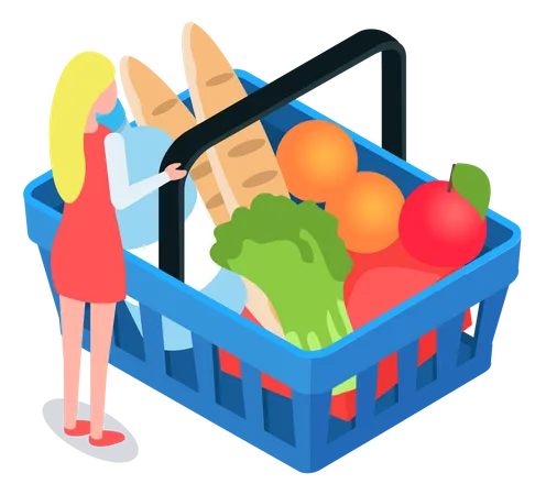 Grocery shopping cart  Illustration