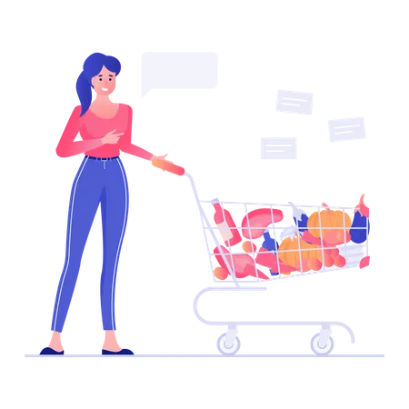 Grocery shopping Cart  Illustration